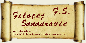 Filotej Sanadrović vizit kartica